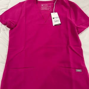 FIGS Limited Edition Casma One-pocket Scrub Top in Raspberry Sorbet